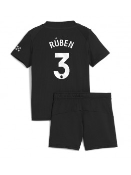 Billige Manchester City Ruben Dias #3 Bortedraktsett Barn 2025-26 Kortermet (+ Korte bukser)